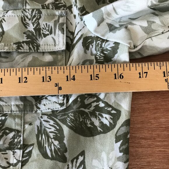 Derek Lam 10 Crosby Chloe Floral Cropped Cargo Jacket Women 4 Green Floral 17871 - Picture 7 of 13